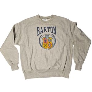 Champion Barton Sweatshirt Reverse Weave Gray L College Crest Logo